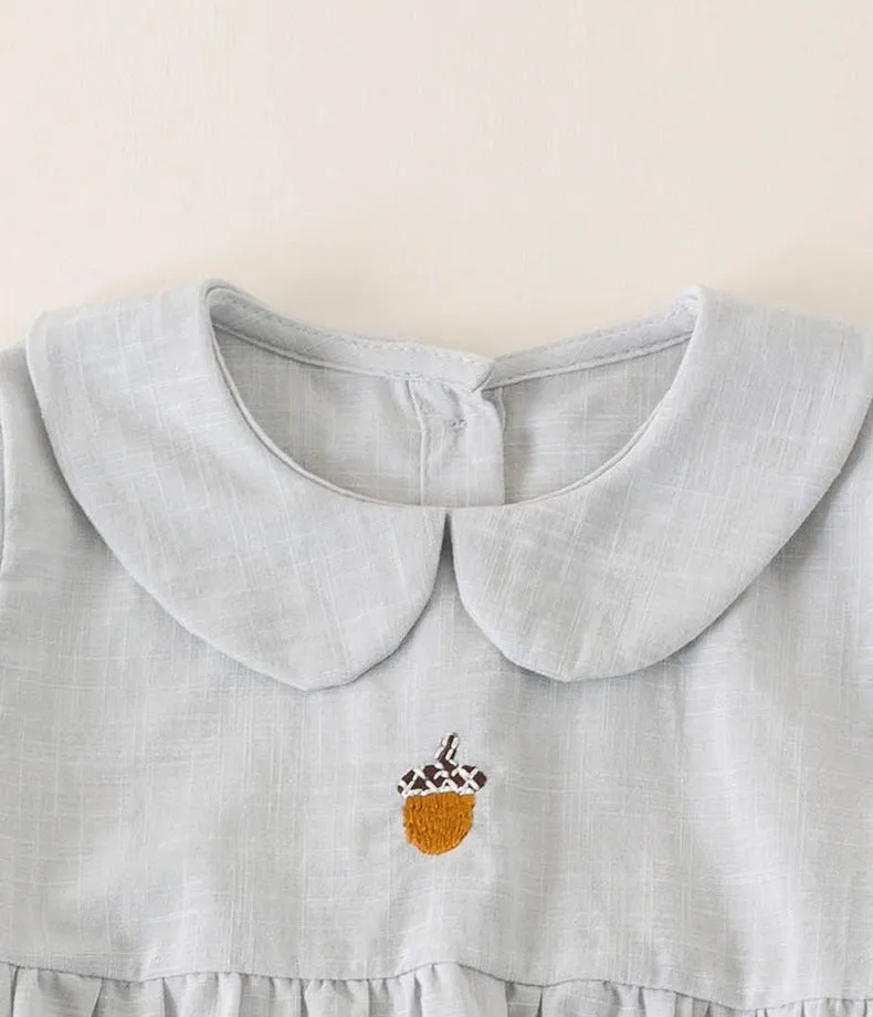 Baby/Toddler Girl Embroidery Print Short Sleeve Dress (3 Colors)