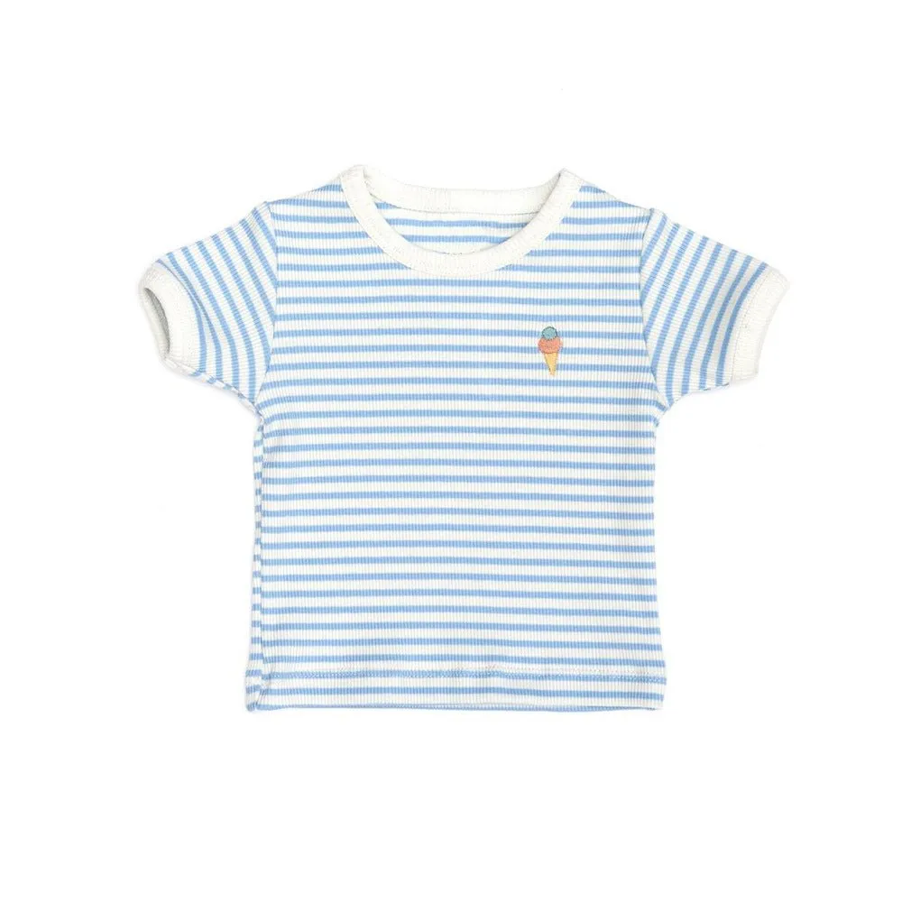 Baby/Toddler's Embroidery Ice Cream Print T-shirt and Shorts