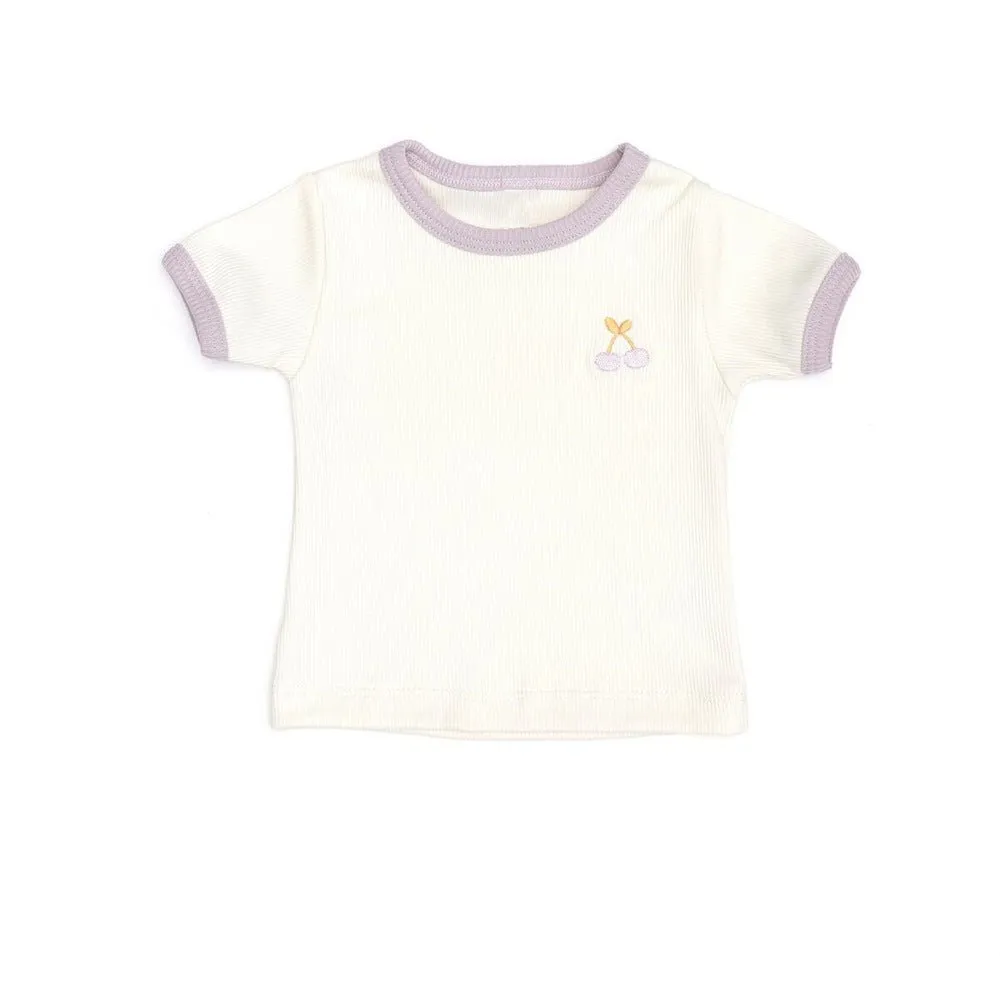 Baby/Toddler's Embroidery Ice Cream Print T-shirt and Shorts