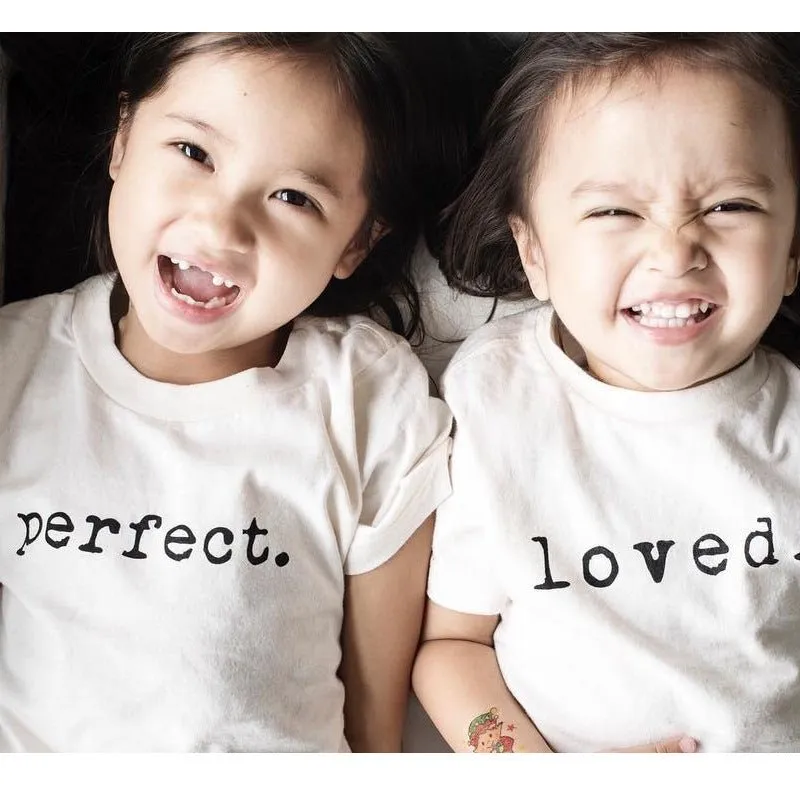 Baby/Toddler's Short Sleeve Letter Print White T-shirt