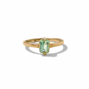 Baguette Ring, Light Blue Tourmaline, 9kt Yellow Gold