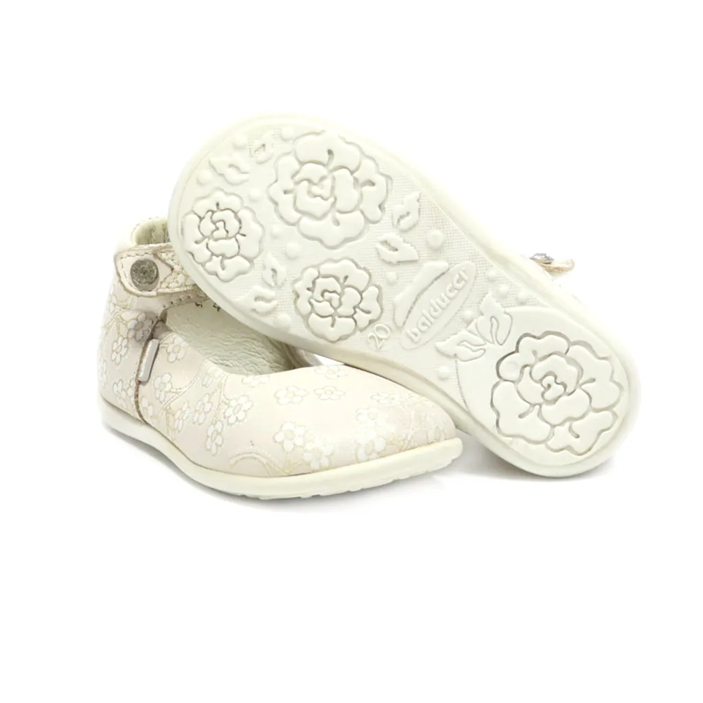 Balducci Flat Sandals Leather Beige Colour For Kids