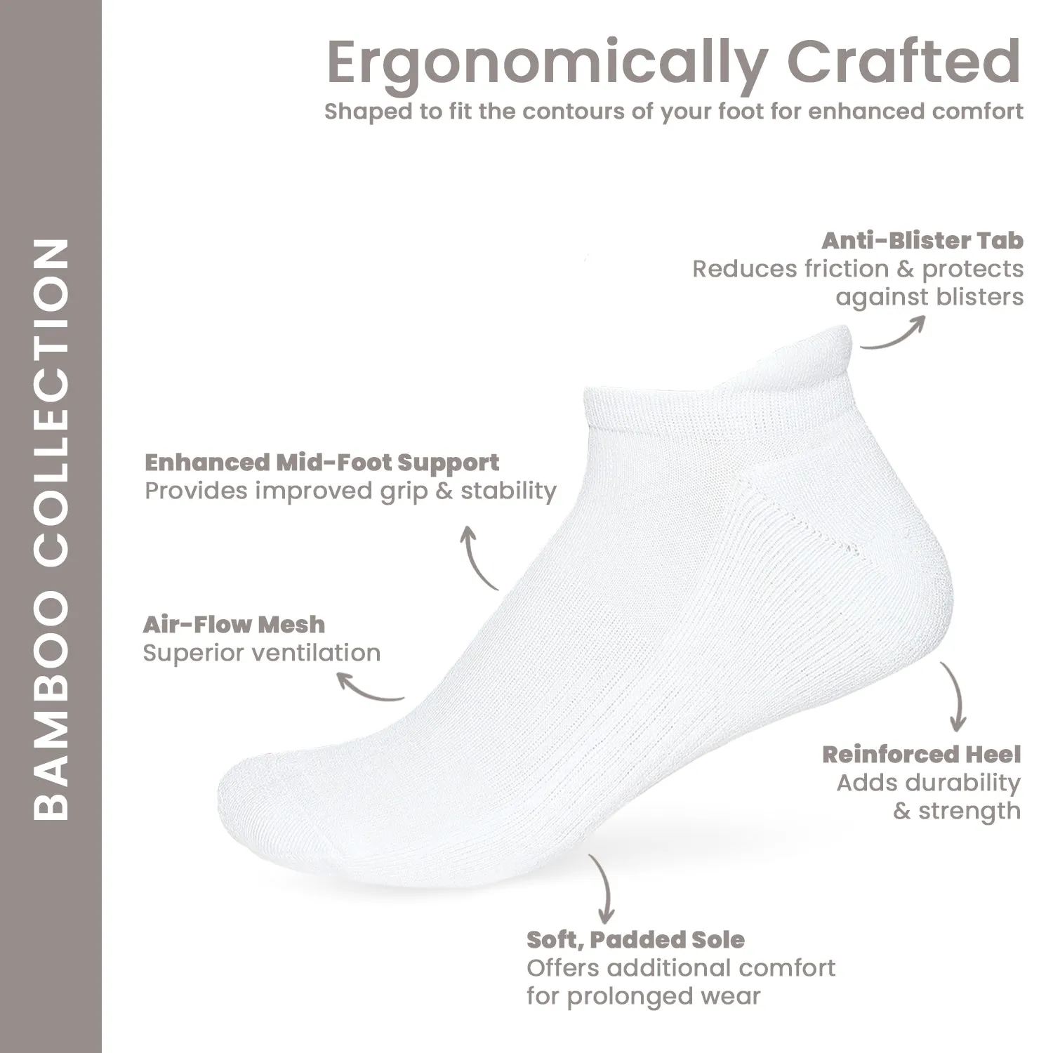 Balenzia Men's Bamboo Grey Low-cuts Socks | Pack of 3