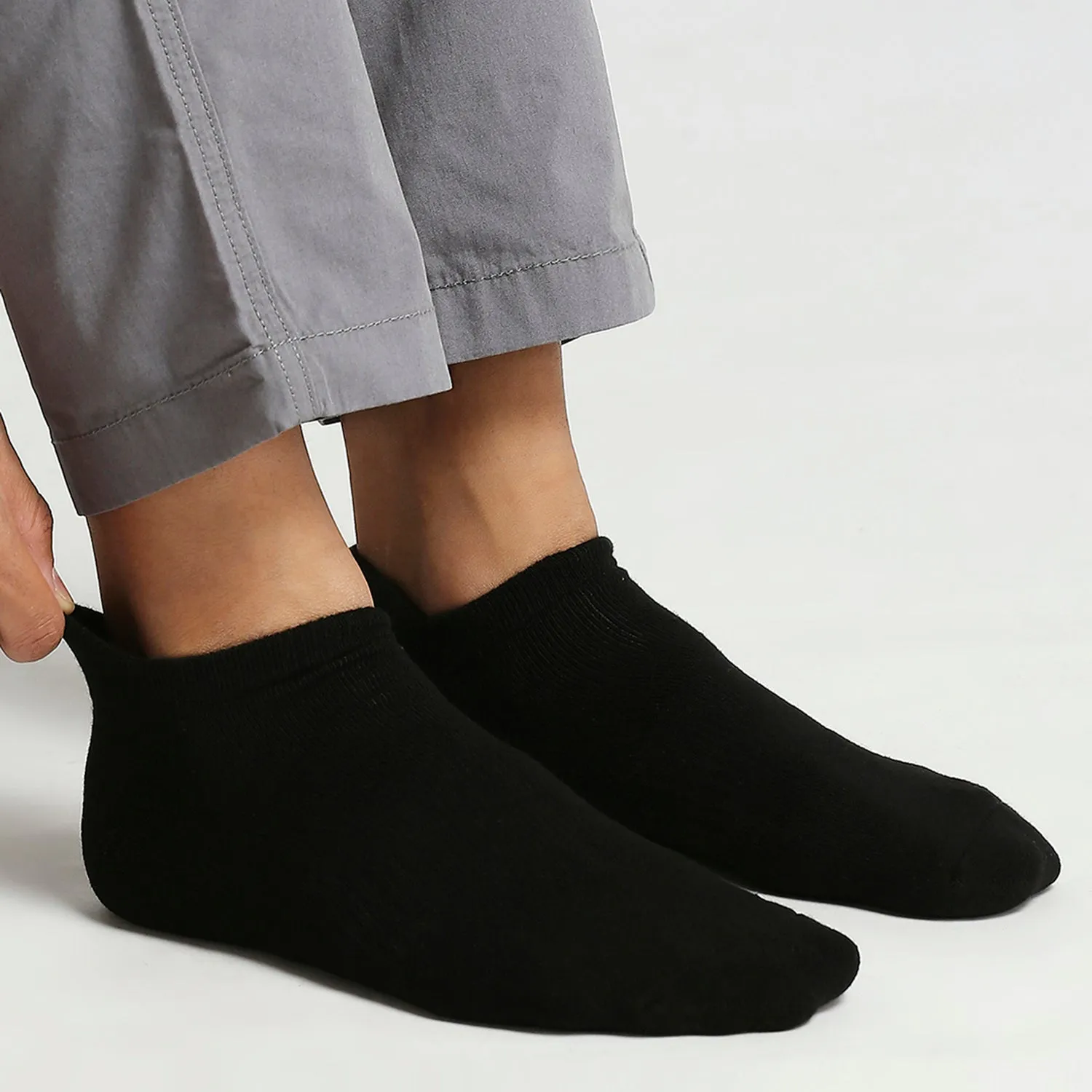 Balenzia Men's Bamboo Grey Low-cuts Socks | Pack of 3