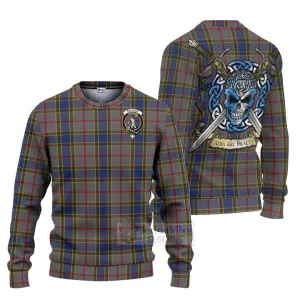 Balfour Tartan Ugly Sweater with Family Crest Celtic Skull Style