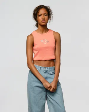 Balloon Heart Front Vest in Coral