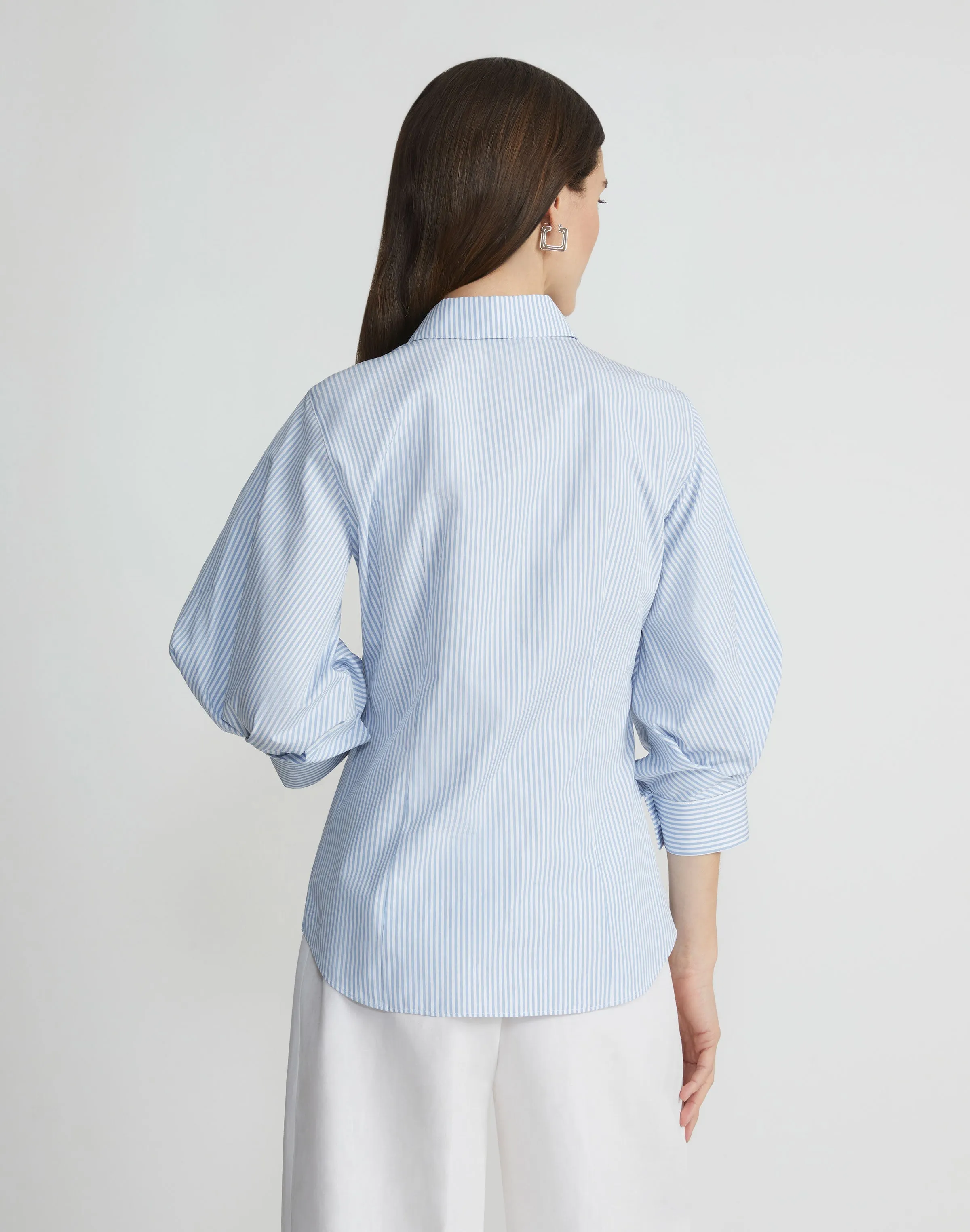 Balloon Sleeve Slim Blouse