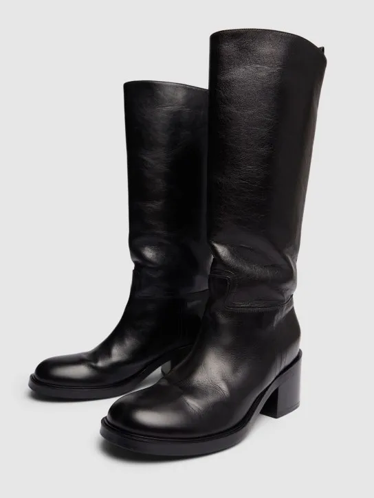 Bally   55mm Peggy leather tall boots 