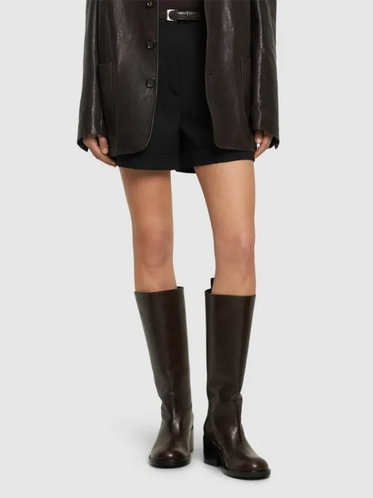 Bally   55mm Peggy leather tall boots 