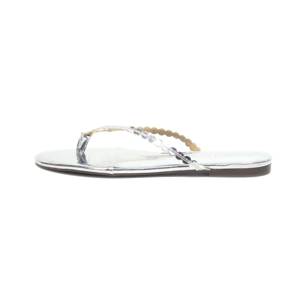 Banana Republic Slippers Leather Silver Colour For Women