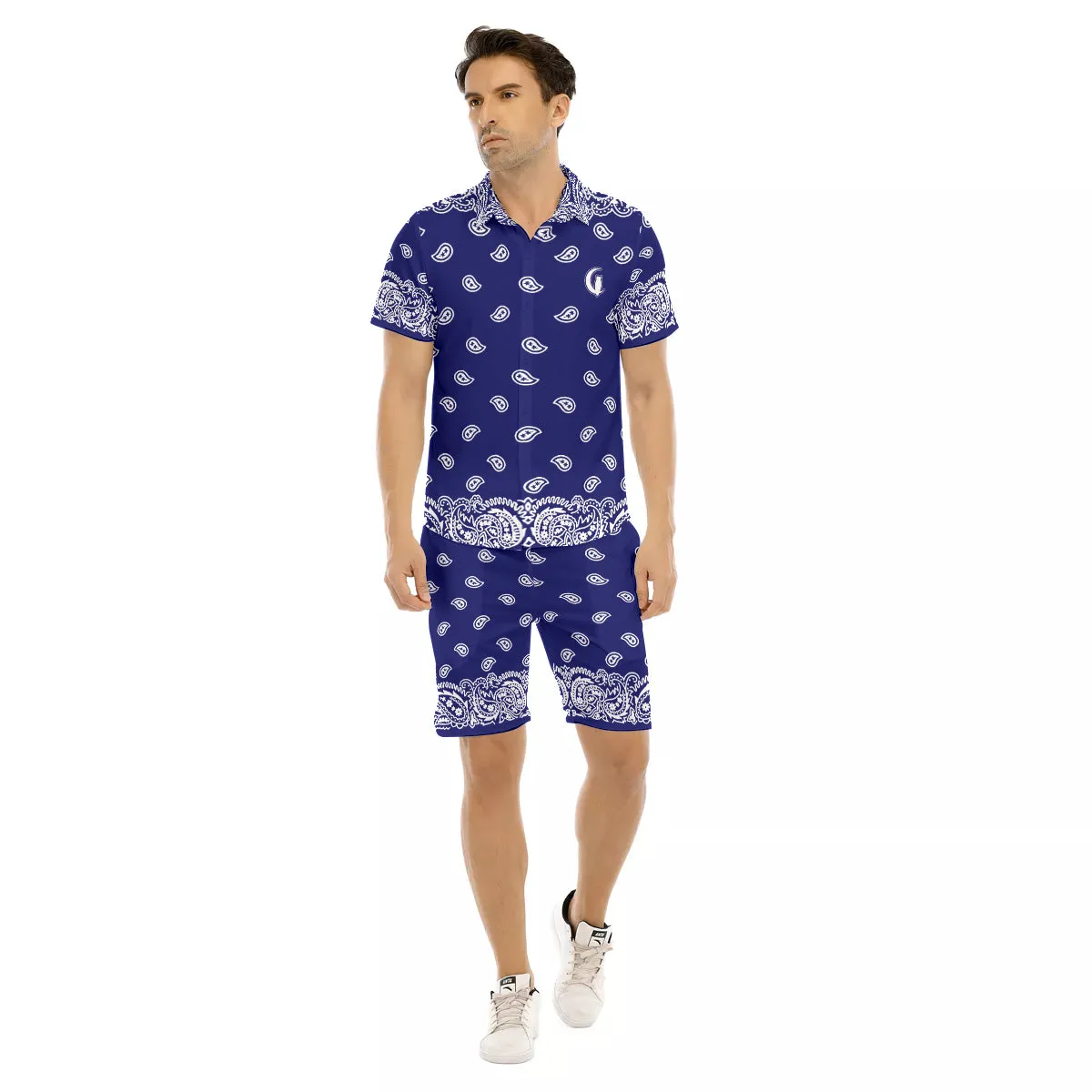BANDANA FULLY NAVY Men's Short Sleeve Shirt Sets