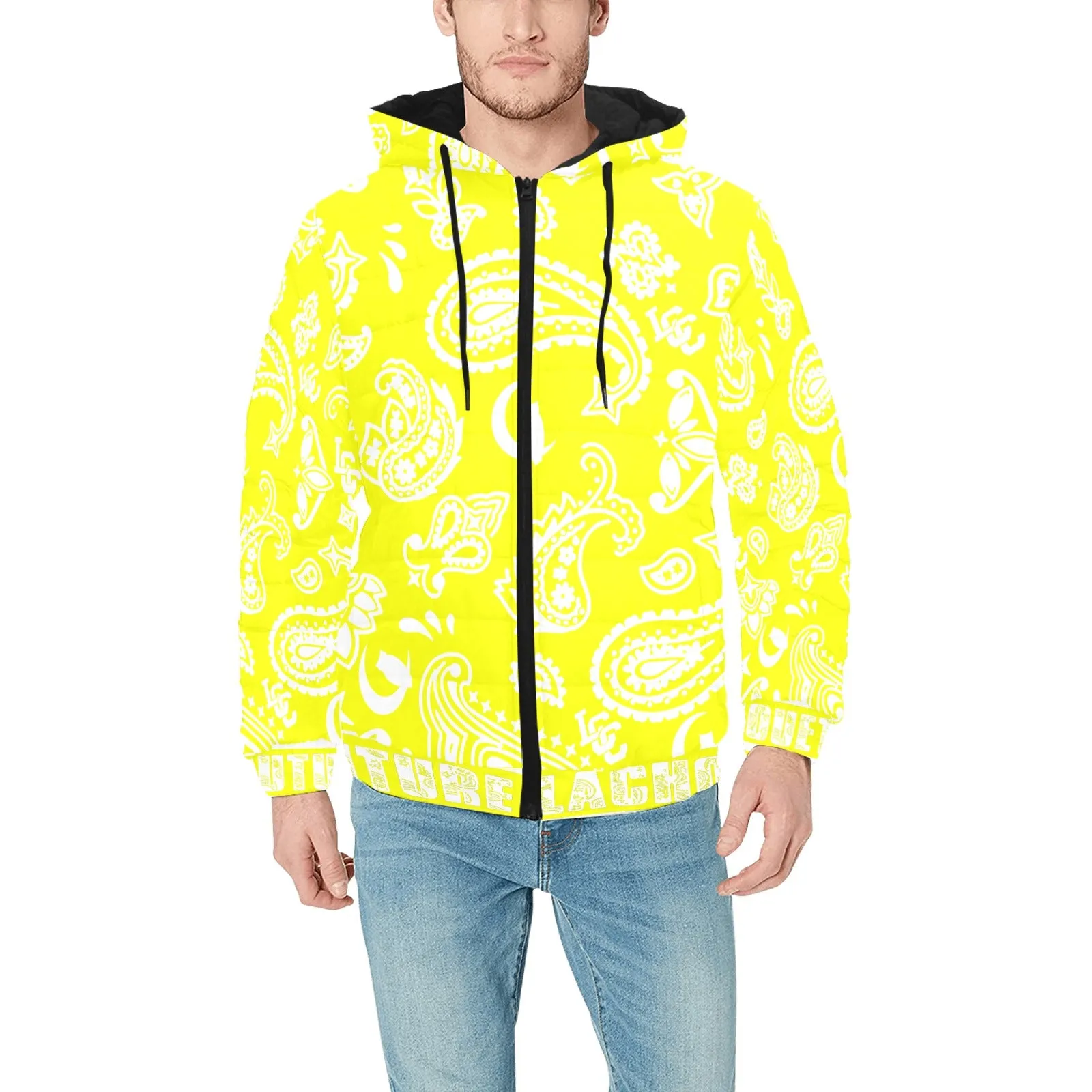 BANDANA PAISLEY Men's Padded Hooded Jacket