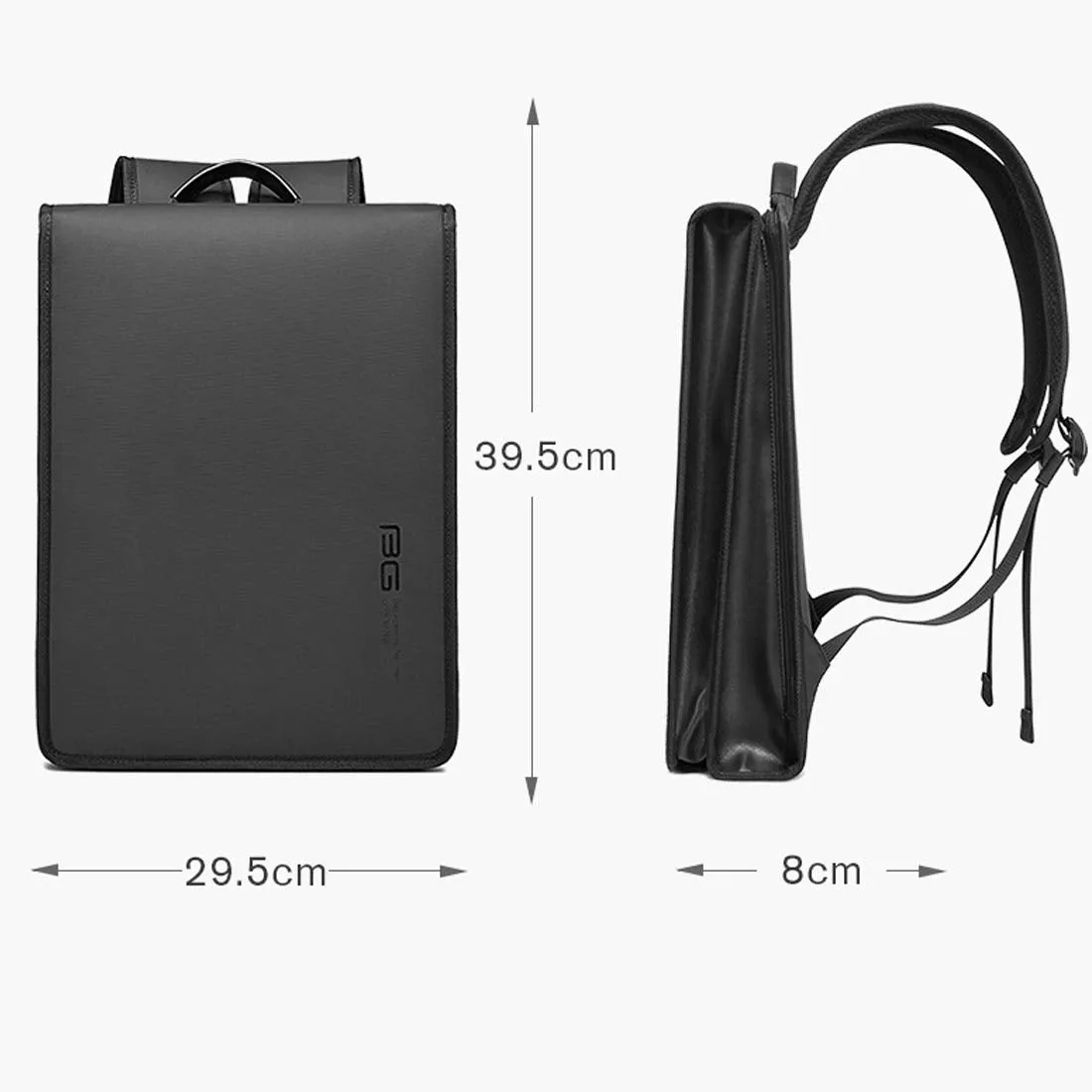 BANGE Water Resistant Polyester Unisex Business Travel Laptop Backpack (Black)