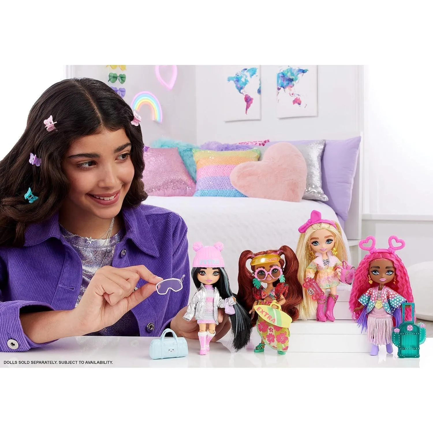 Barbie Extra Minis Travel Doll with Winter Fashion, Barbie Extra Fly Small Doll, Winter Clothes with Accessories