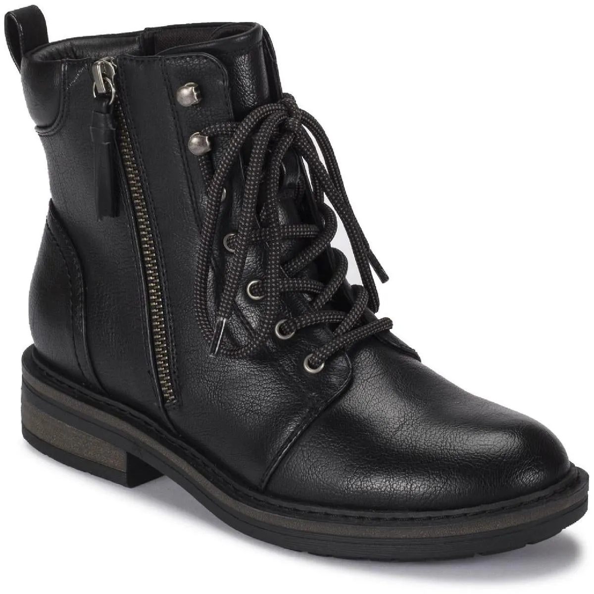 Baretraps Womens Amysue Faux Leather Heels Combat & Lace-up Boots