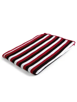 Baroo Striped Blanket - Black, Red & White