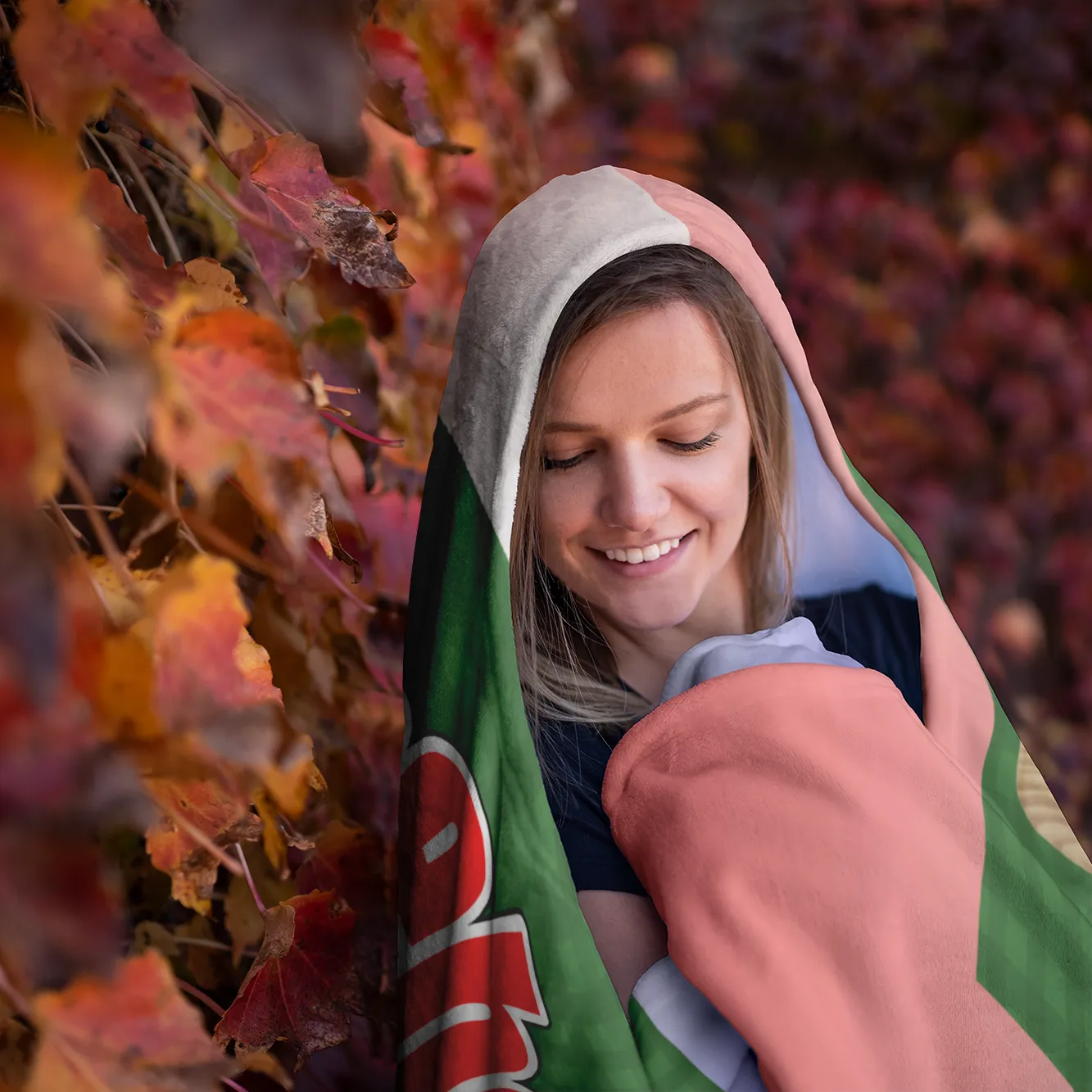Baseball Mom Hooded Blanket, Red
