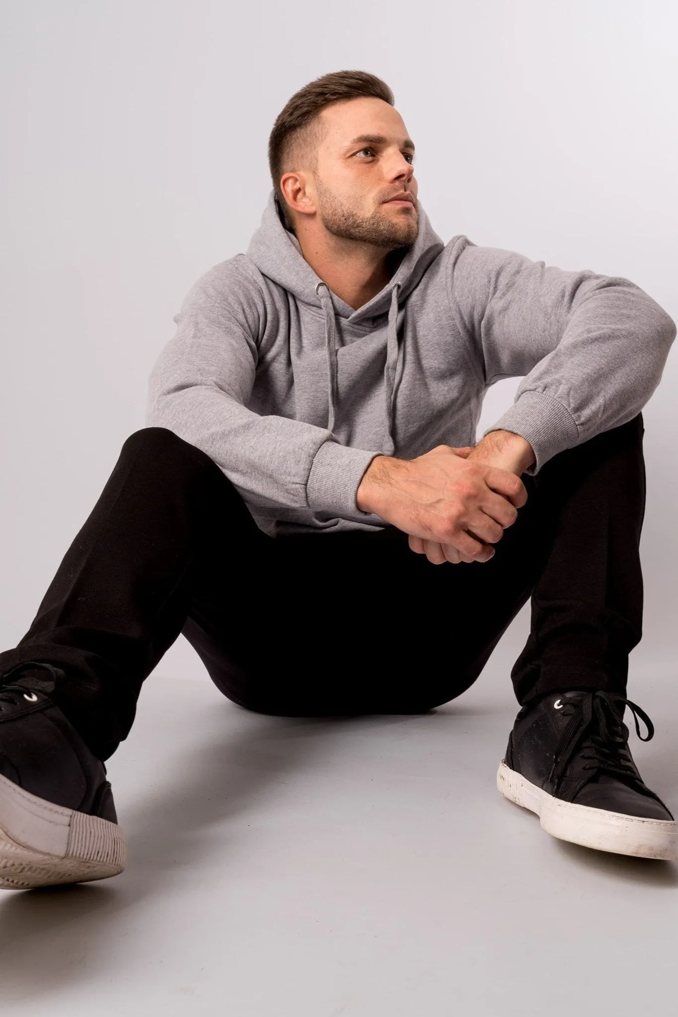 Basic hoodie - Oxford Grå