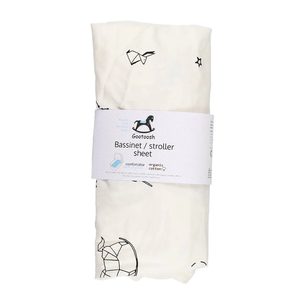 Bassinet Sheet Origami White