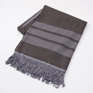 Battisti Brown Birdseye Wool Throw Blanket