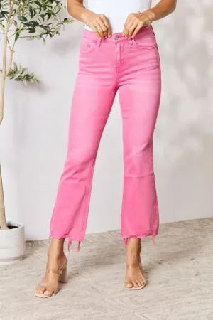 Bayeas Frayed Hem Bootcut Jeans