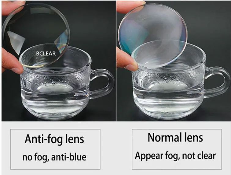 BCLEAR 1.56 Index Aspherical Anti-Fog Anti-Blue Myopic Lenses Color Clear