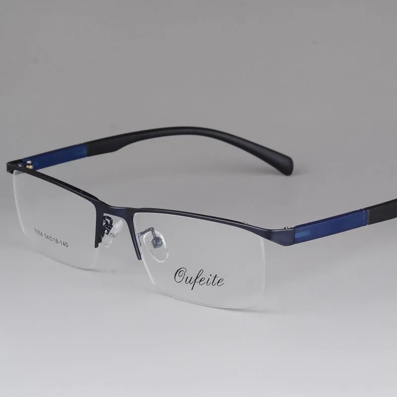 Bclear Men's Eyeglasses Semi Rim Square Alloy