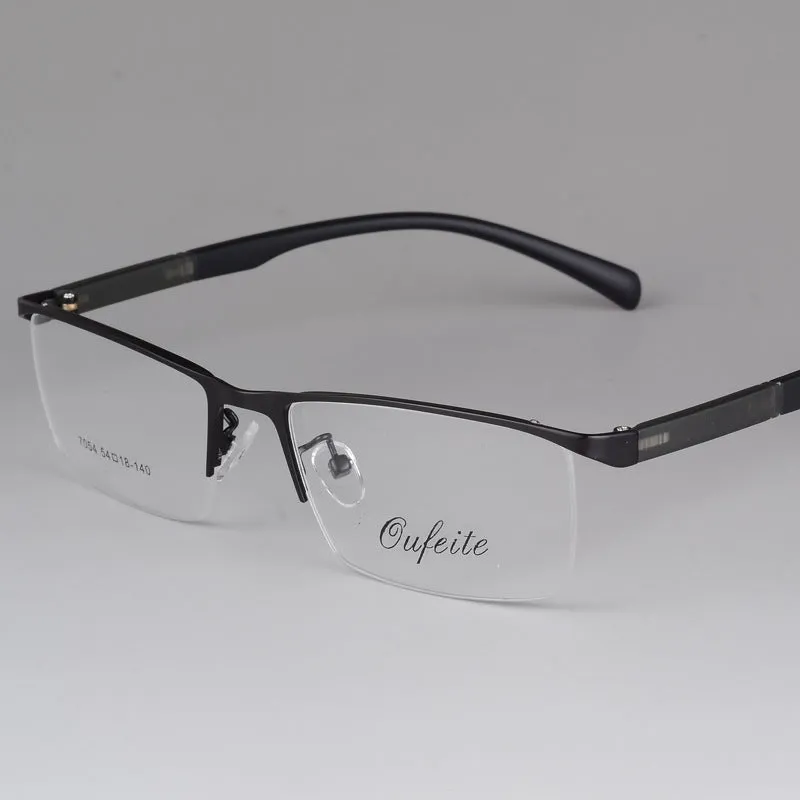 Bclear Men's Eyeglasses Semi Rim Square Alloy