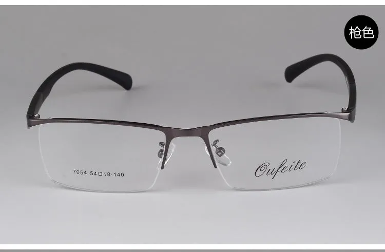Bclear Men's Eyeglasses Semi Rim Square Alloy
