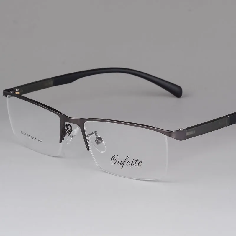 Bclear Men's Eyeglasses Semi Rim Square Alloy