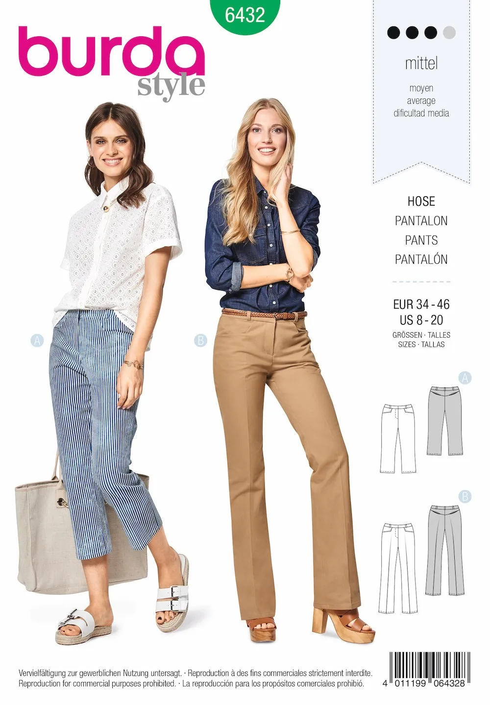 BD6432 Women's Dress Trousers Pattern
