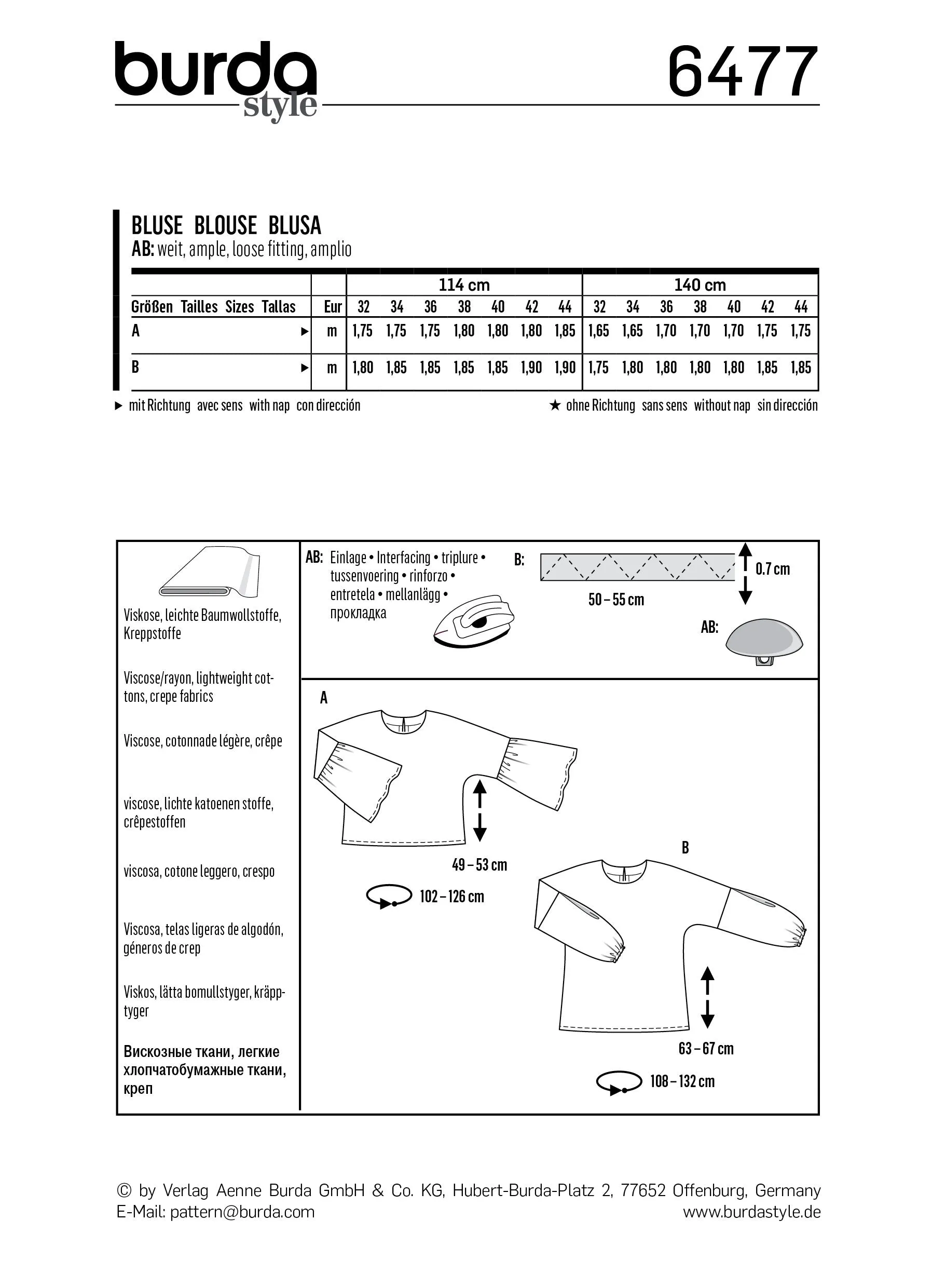 BD6477 Women’s Top | Burda Style Pattern