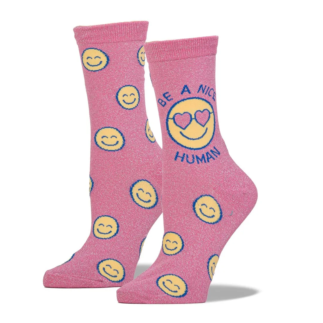 Be A Nice Human Women's Crew Socks