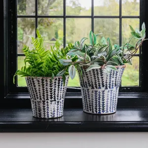 Beacon Tapered Navy Ceramic Pot 19cm