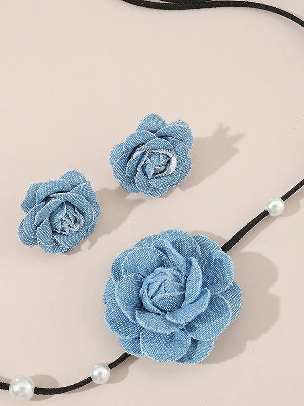Beaded Flower Shape Necklaces Accessories Earrings Accessories Dainty Necklace