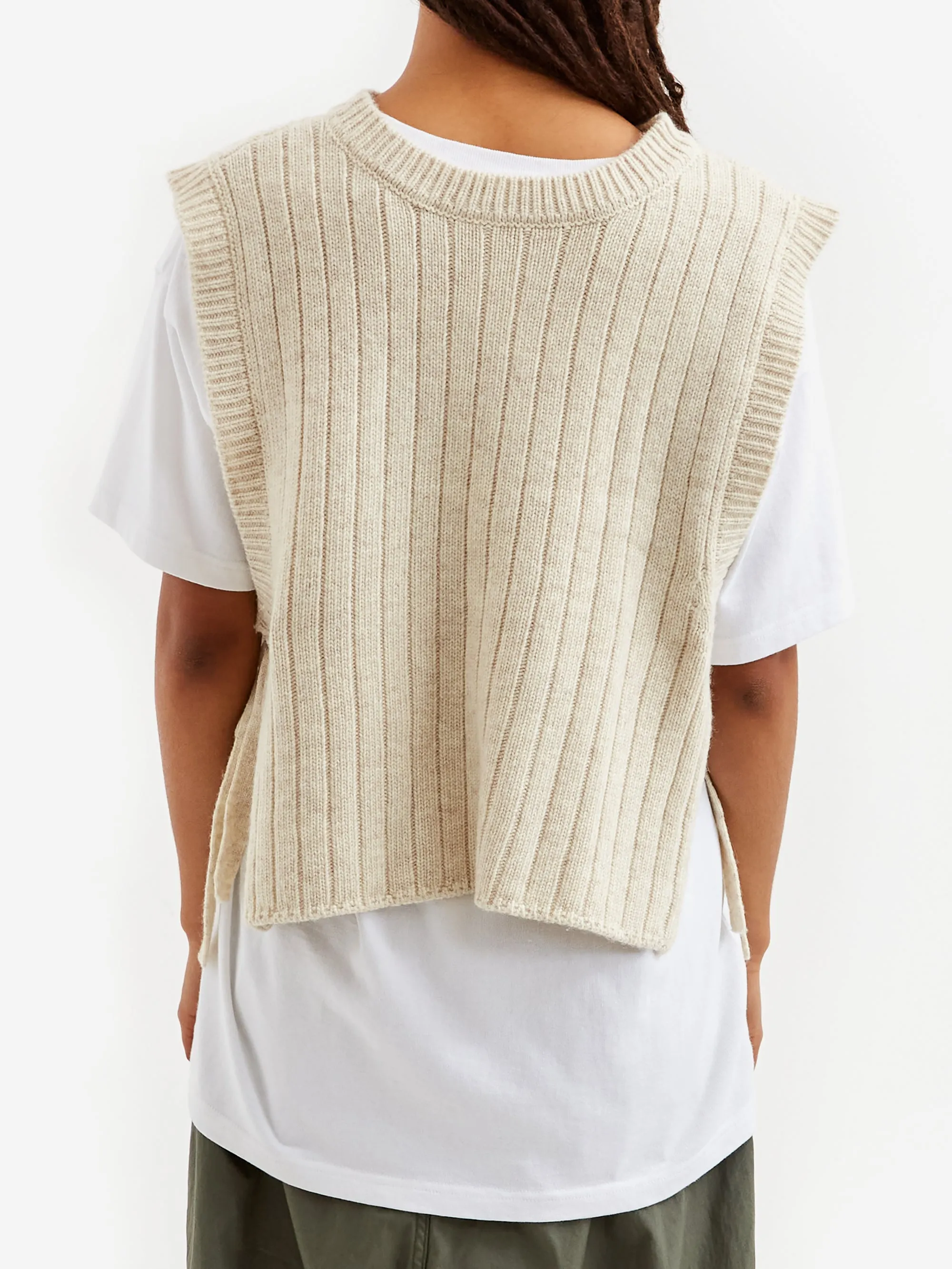 Beams Boy Alan Side Ribbon Vest - Off White