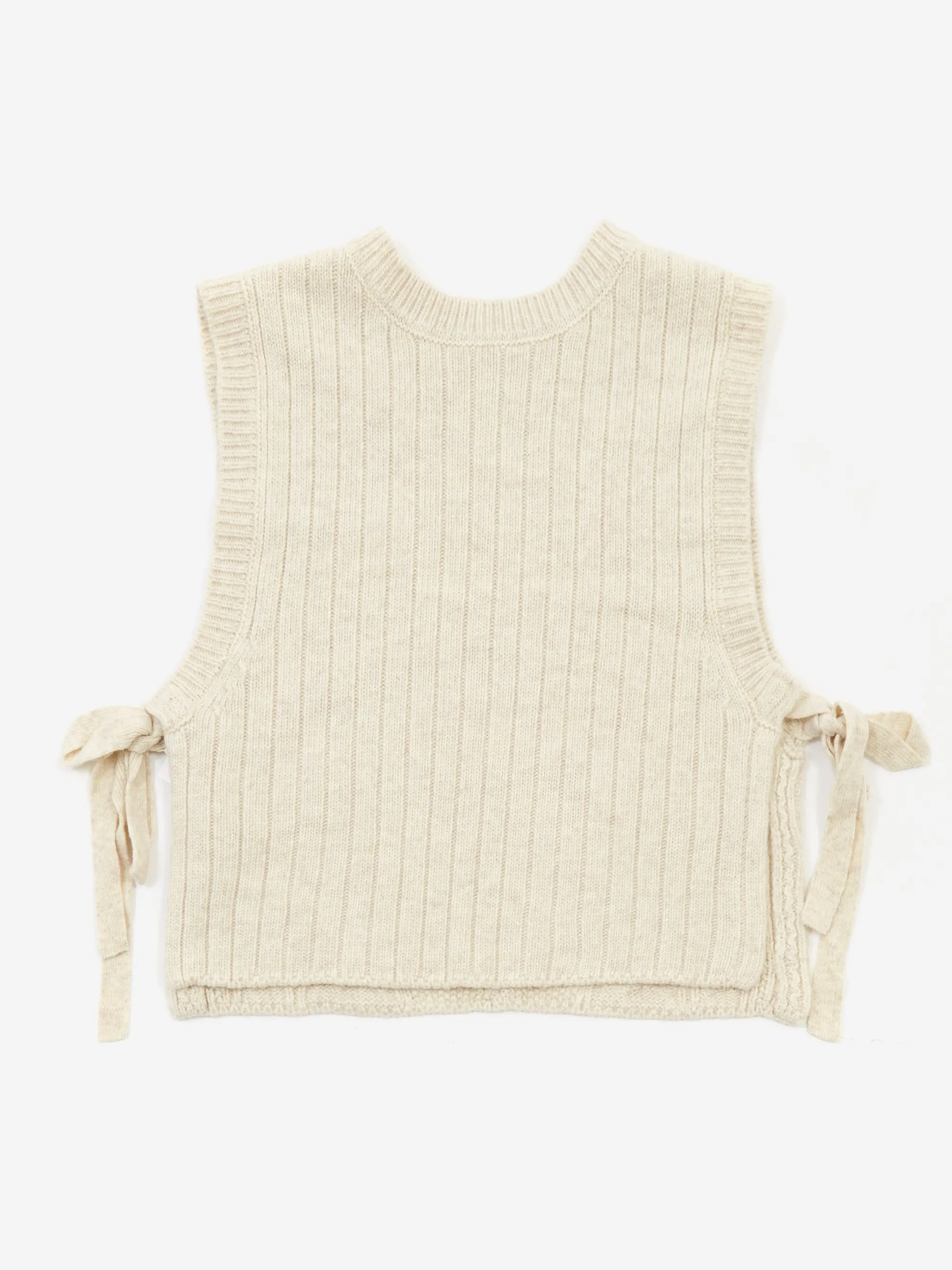 Beams Boy Alan Side Ribbon Vest - Off White