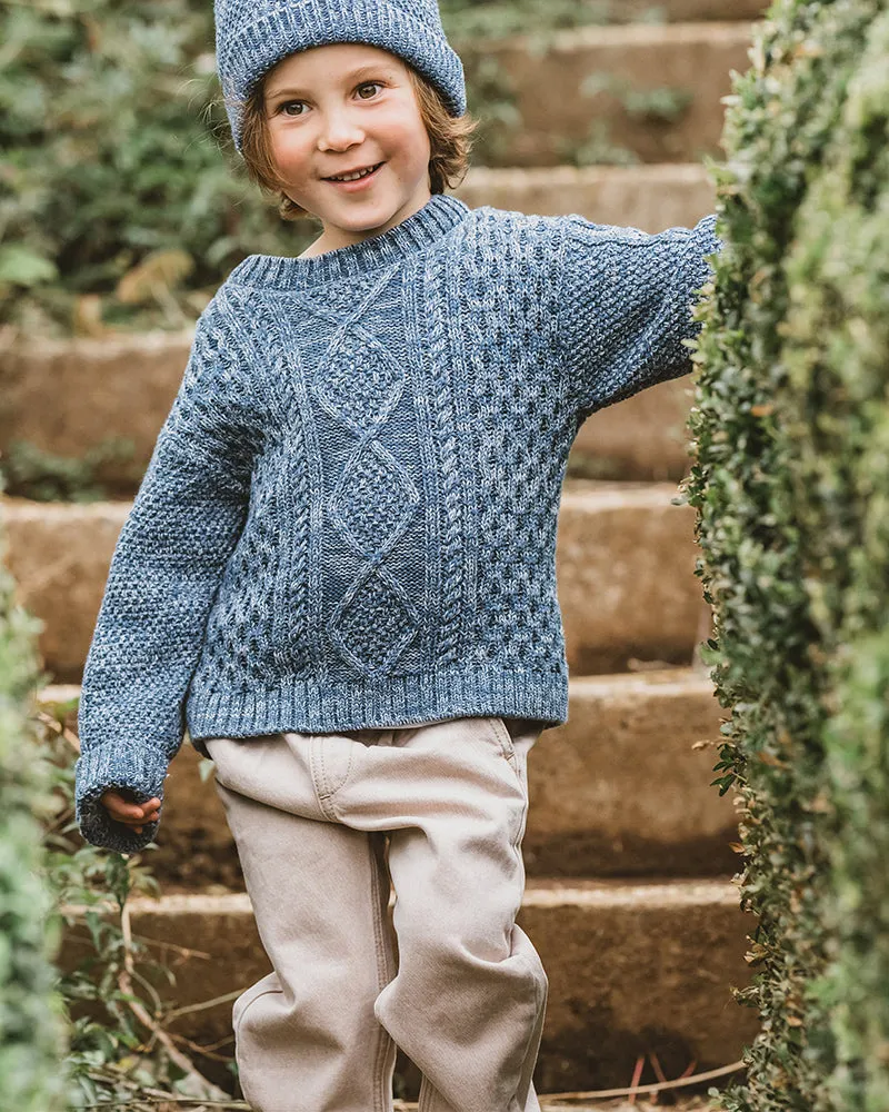 Bebe Blair Blue Cable Jumper - Blue/Grey (Size 000-5)