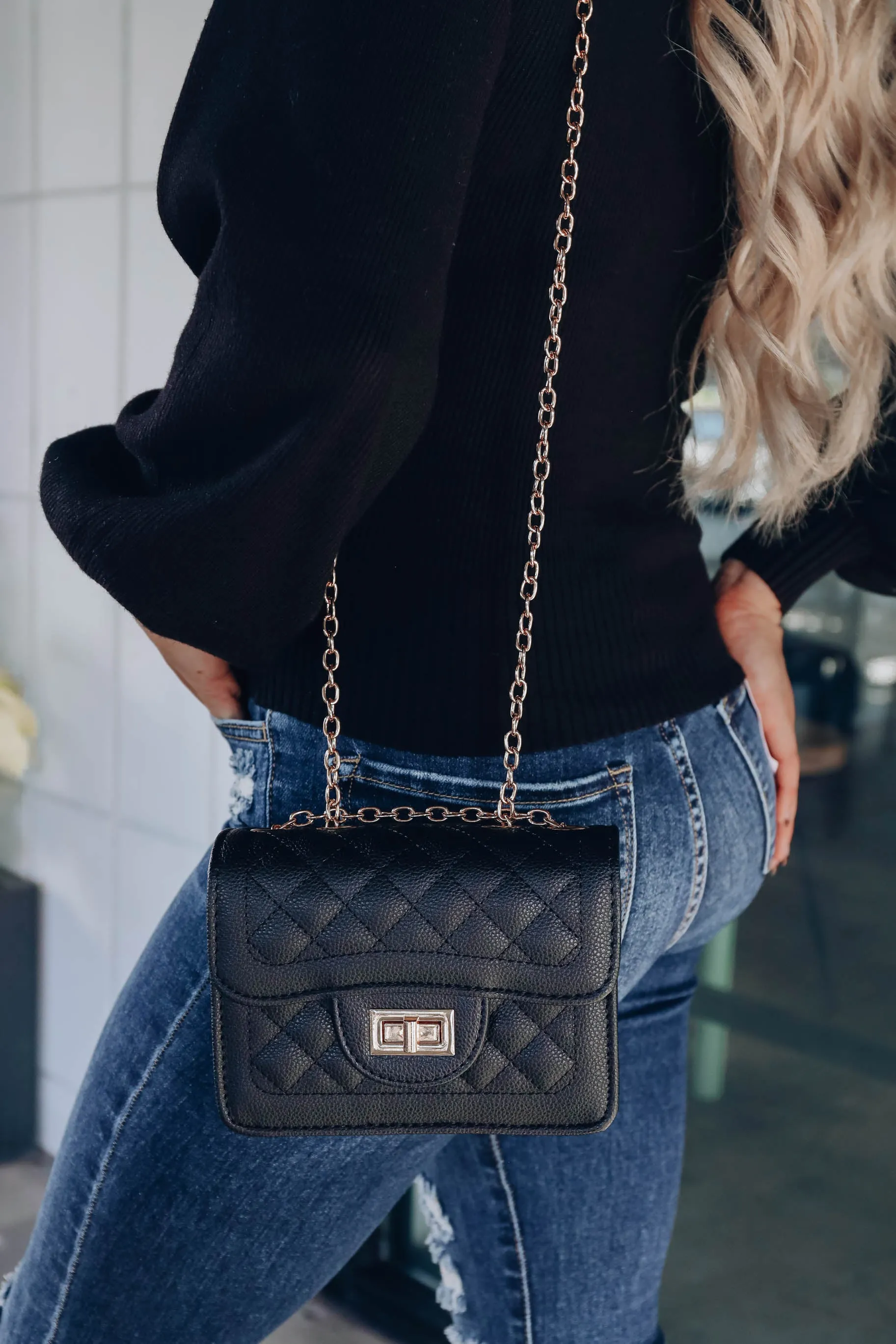 Becca Quilted Bag - Black