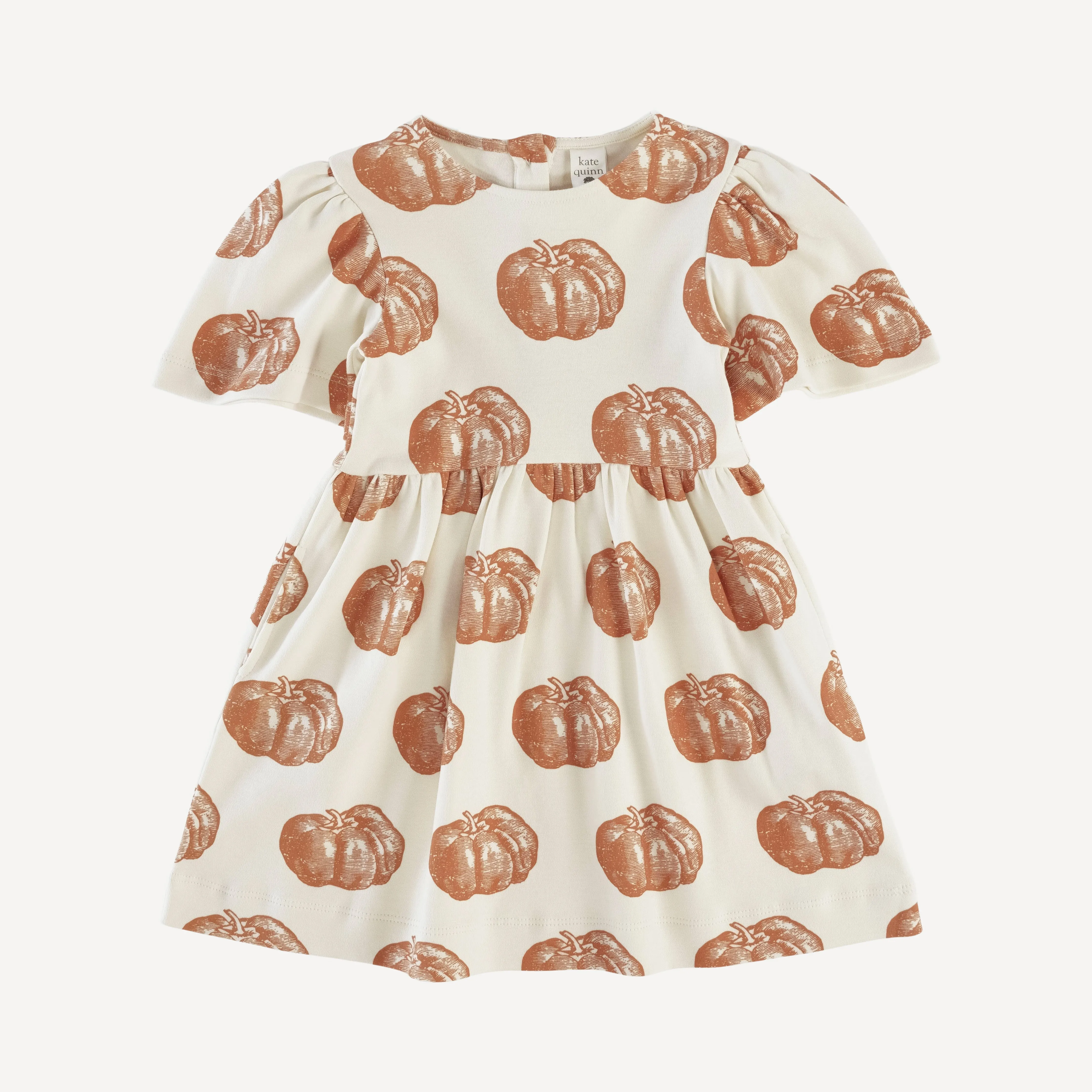 bell sleeve dress | harvest pumpkin | organic cotton interlock