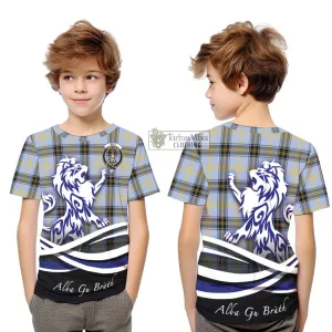 Bell Tartan Kid T-Shirt with Alba Gu Brath Regal Lion Emblem