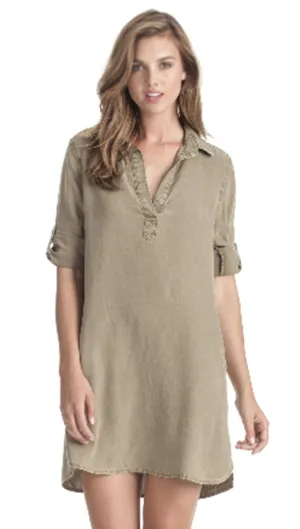 Bella Dahl L/S A-Line Shirt Dress Soft Army