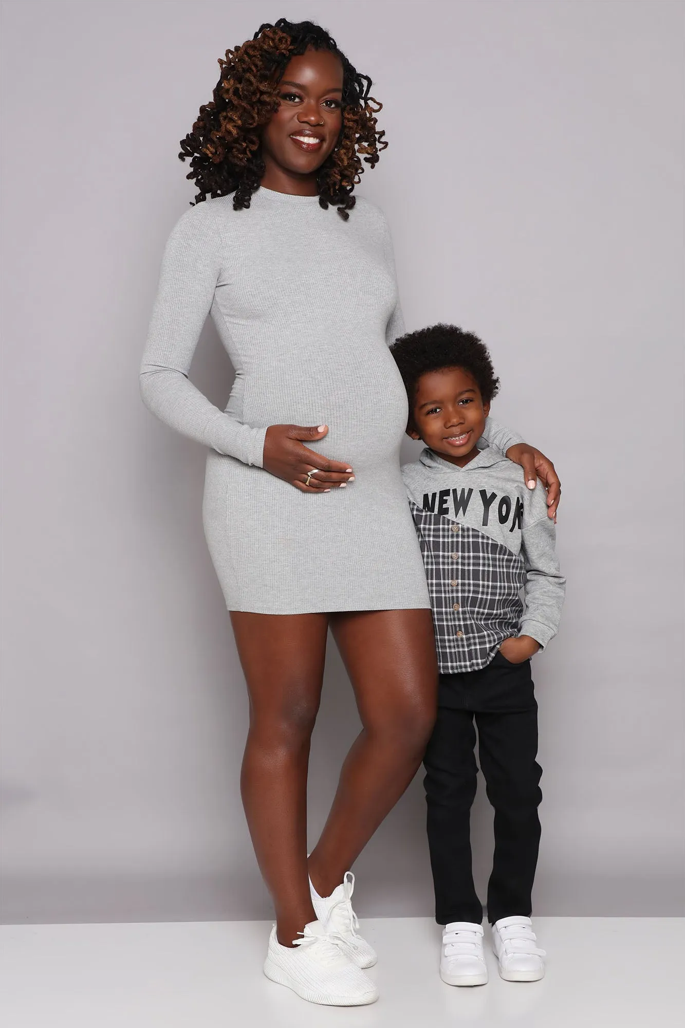 Bella Snatched Mini Dress - Heather Grey