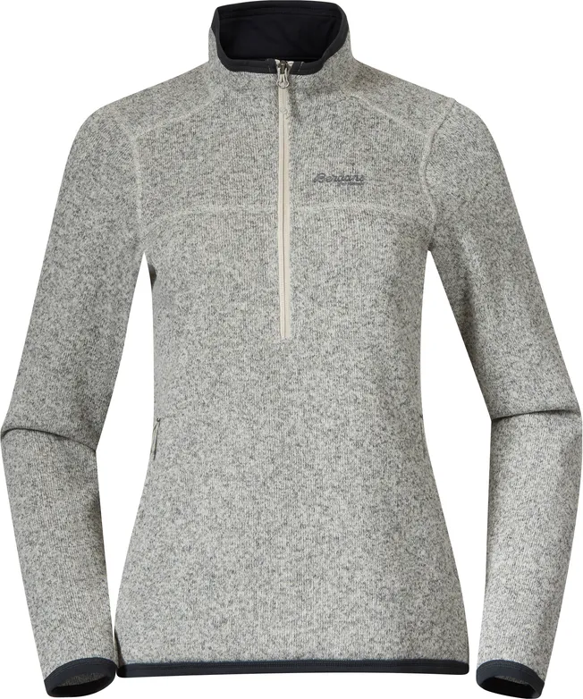 Bergans Women&#x27;s Kamphaug Knitted Half Zip Chalk Sand | Buy Bergans Women&#x27;s Kamphaug Knitted Half Zip Chalk Sand here | Outnorth