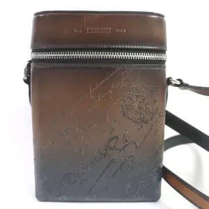 Berluti Scritto Calligraphy Leather Messenger Bag