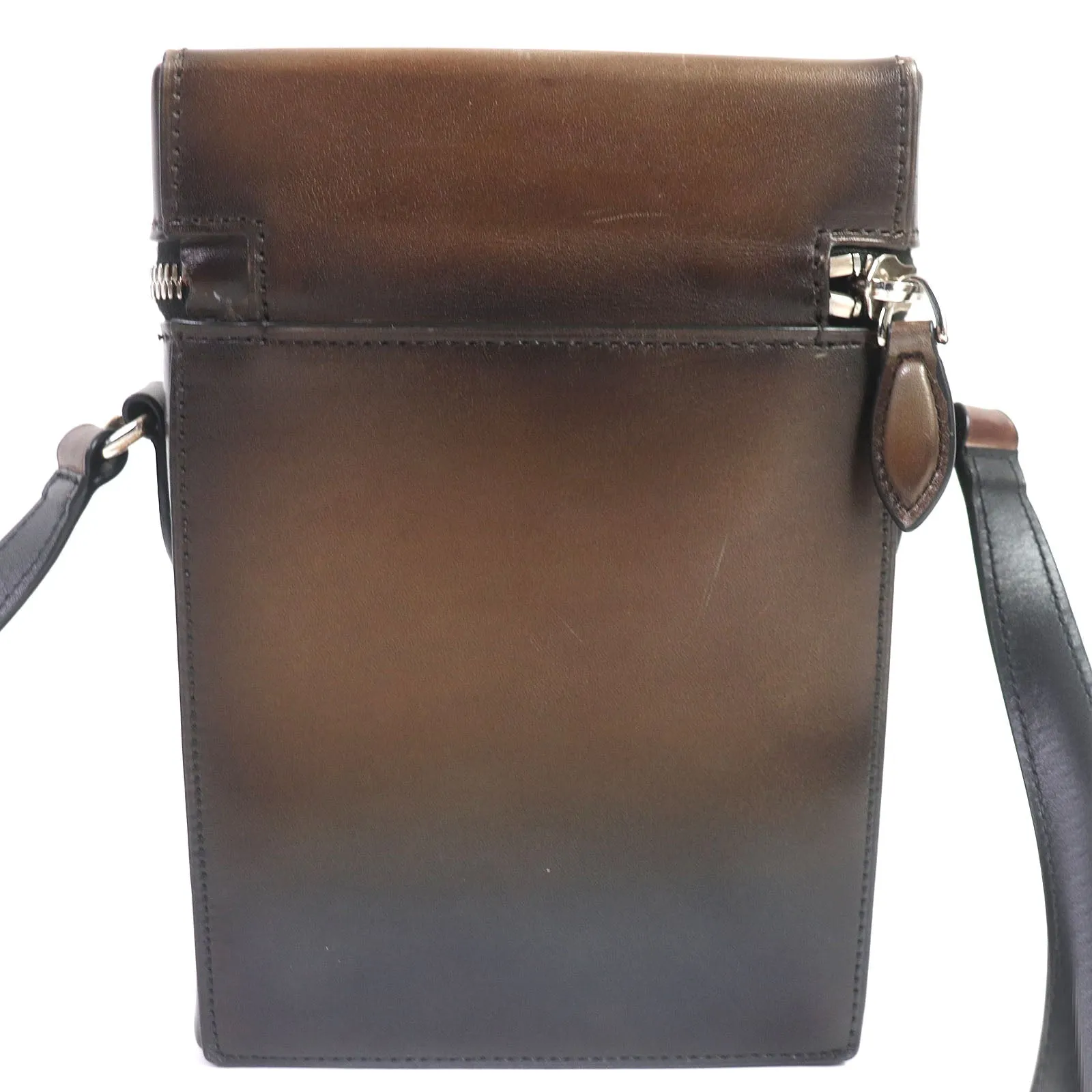 Berluti Scritto Calligraphy Leather Messenger Bag