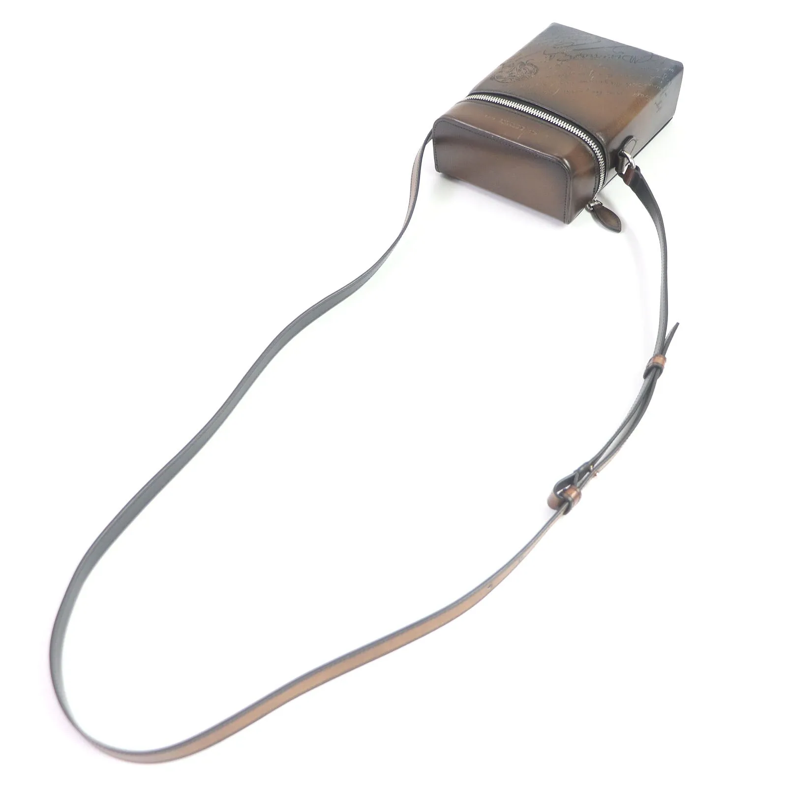 Berluti Scritto Calligraphy Leather Messenger Bag