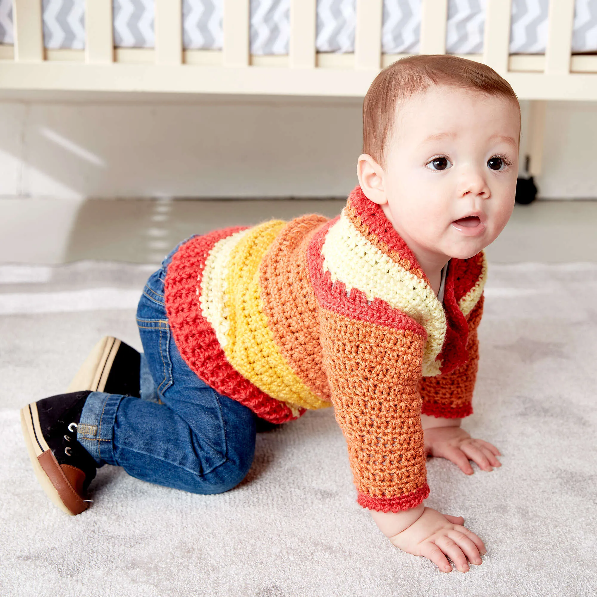 Bernat Crochet Baby Stripes Sweater
