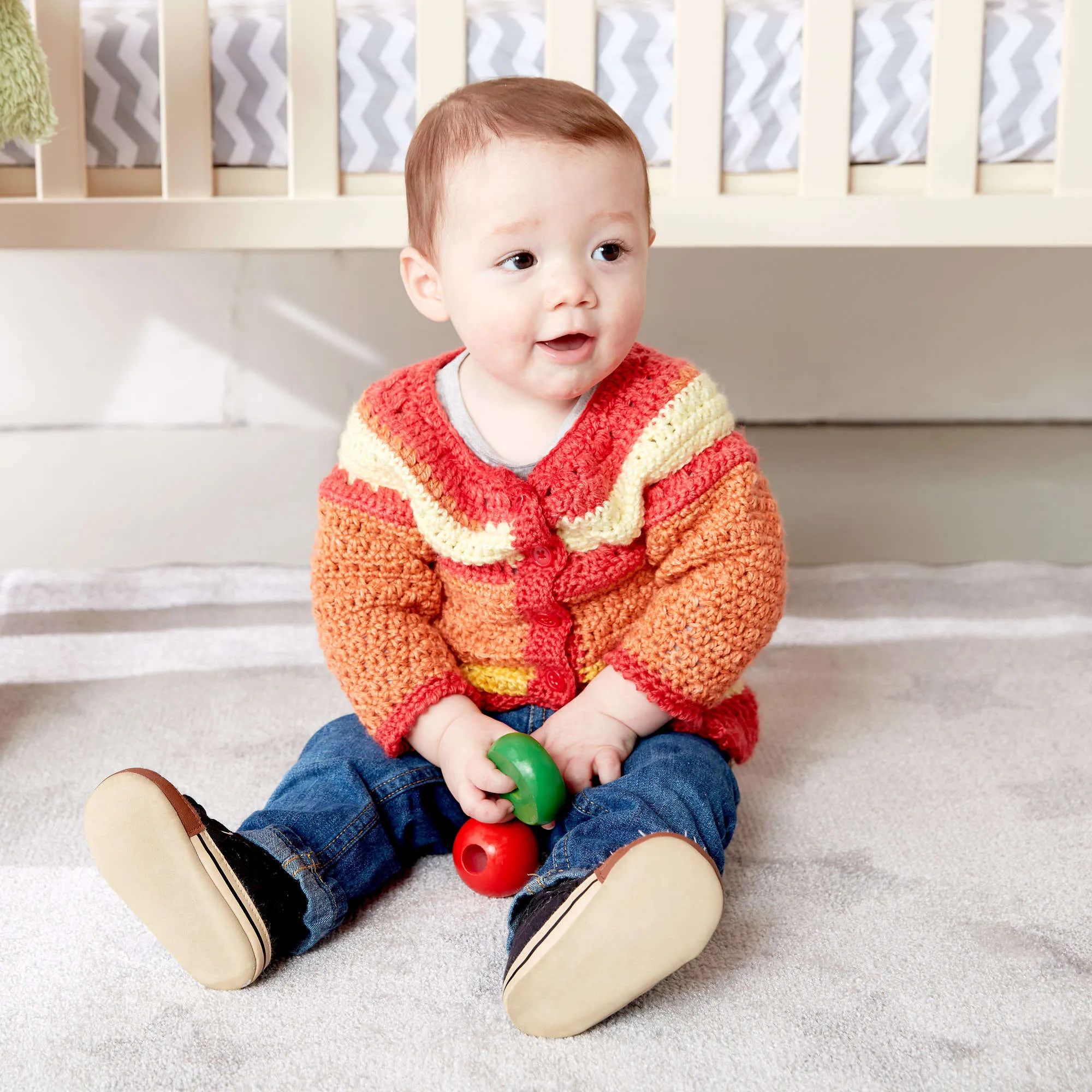 Bernat Crochet Baby Stripes Sweater