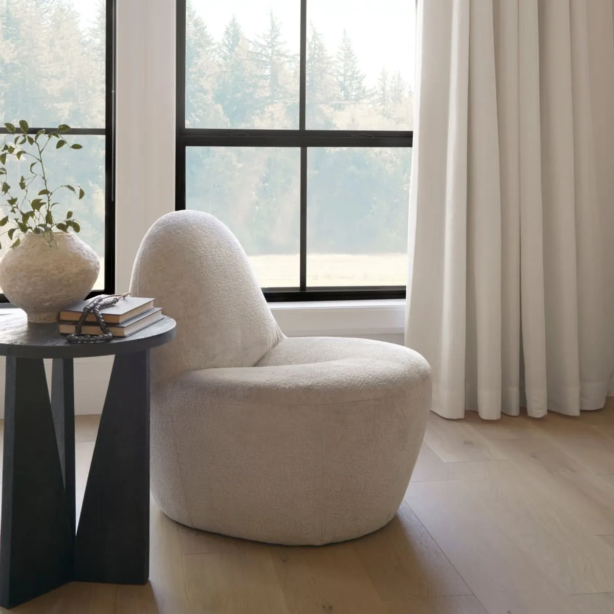 Beverly Accent Chair Beige Chenille